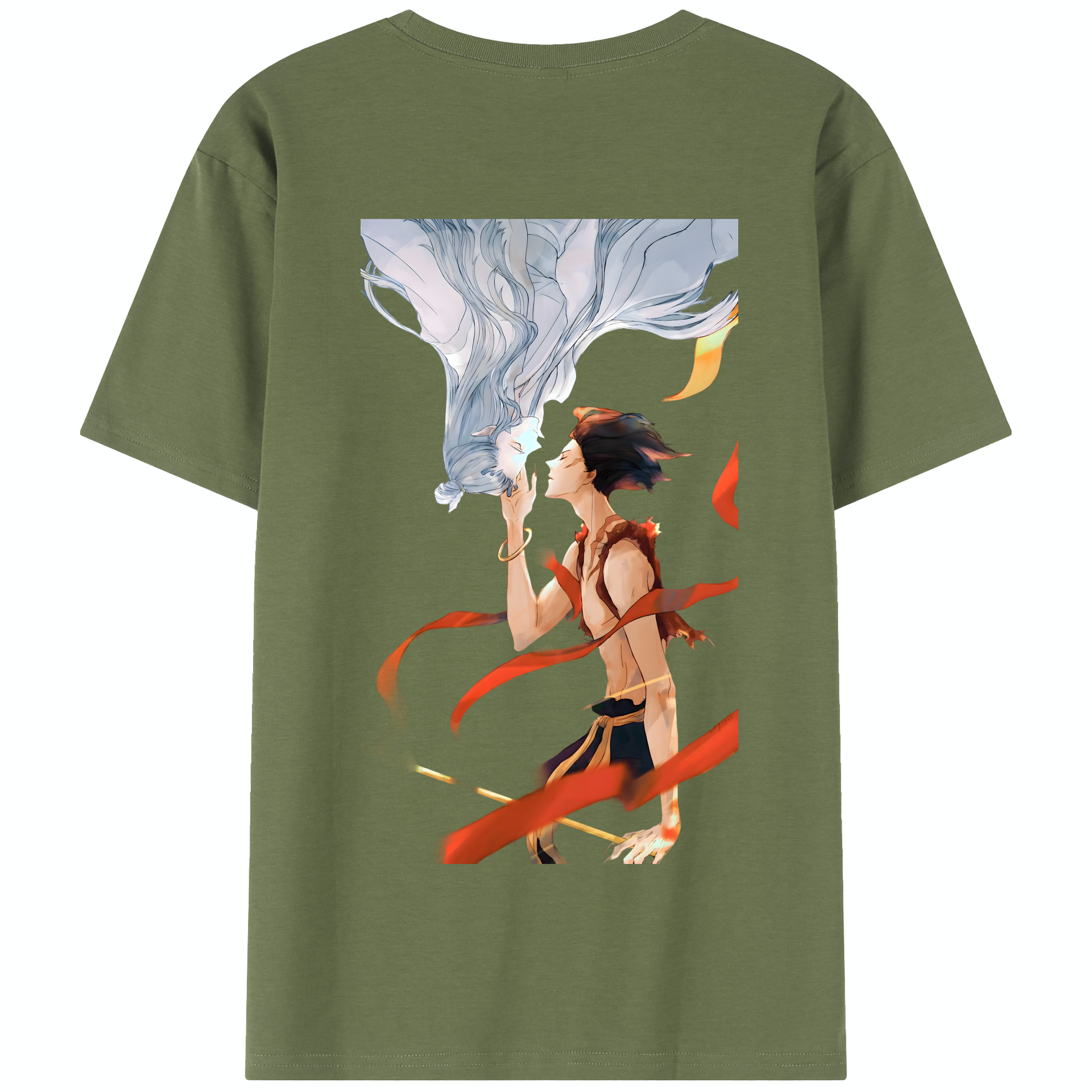 （画像用） Ne Zha 2 ナタ 魔童の大暴れ 綿100％半袖Tシャツ（背面プリント）